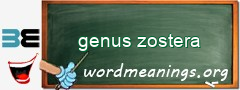 WordMeaning blackboard for genus zostera